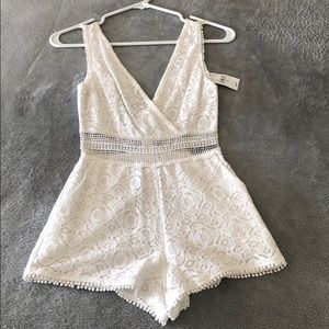 White lacy romper
